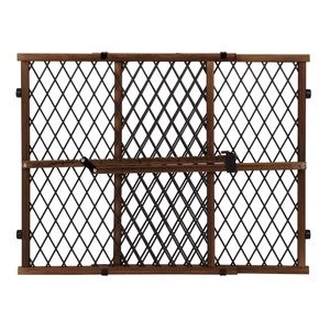 Position and lock baby gate. Farmhouse style